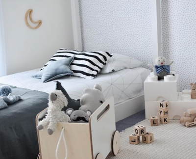 Geometic Web duvet cover with Zebra pillowcase Boy's room with Geometric Web