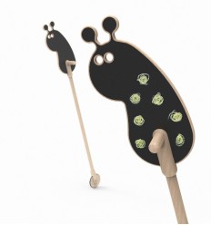 Racing snail on a stick - with unique wooden imperfectons