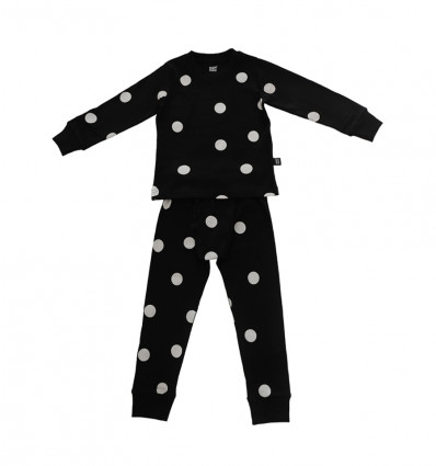 Cotton kids Pyjamas – Black with dots
