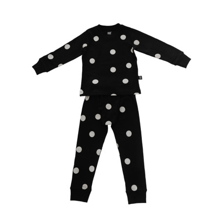 Cotton kids Pyjamas – Black with dots