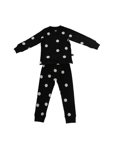 Cotton kids Pyjamas – Black with dots