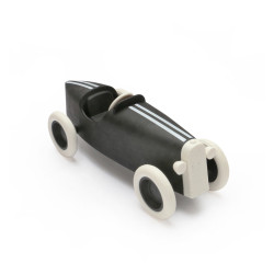 Wooden car toy - grand prix racing car in black