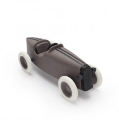 Wooden car toy - grand prix racing car in Taupe