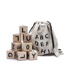 Black Wooden Alphabet Blocks