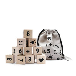 Wooden Maths Blocks in Black