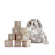 Wooden Math Blocks in White