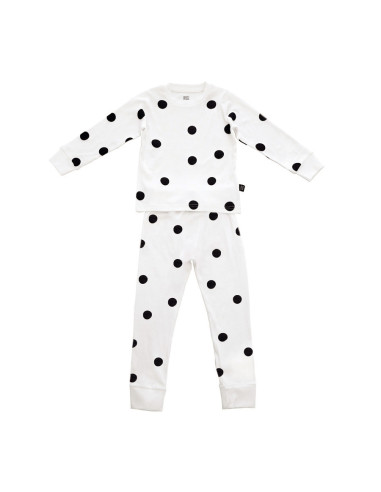 Cotton Kids Pyjamas – White with black dots