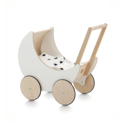 Little wooden toy pram for dolls