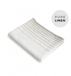 Linen Table Runner - White Mocha
