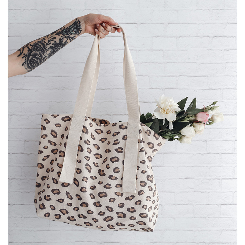 Cotton Leopard Tote Bag