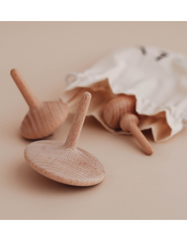 Wooden Spinning Top Three Little Woodies