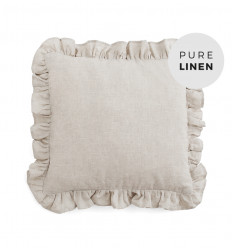 Natural Linen Cushion Cover PURE BASIC with RUFFLES -