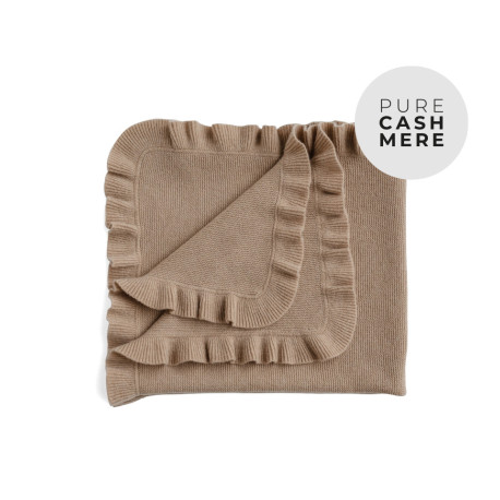 FRILL CASHMERE baby blanket - MOCHA