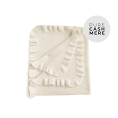FRILL CASHMERE baby blanket - CREAM