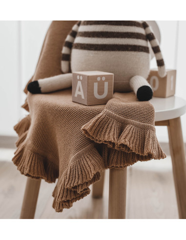 FRILL baby blanket - MOCHA