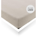 Natural linen Double Fitted Sheet