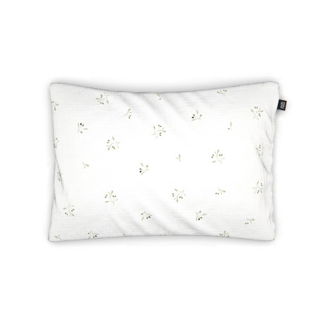 Olive tree muslin baby pillowcase