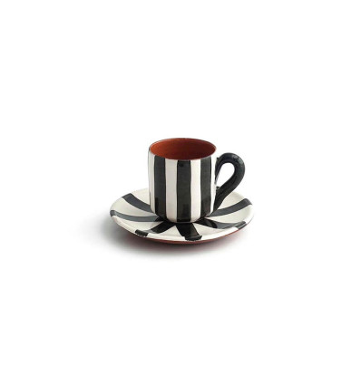 Espresso stripe set in black