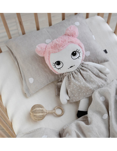 Buttons linen toddler pillowcase