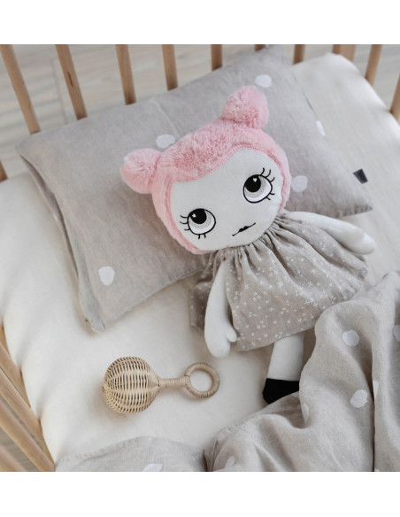 Buttons linen toddler pillowcase