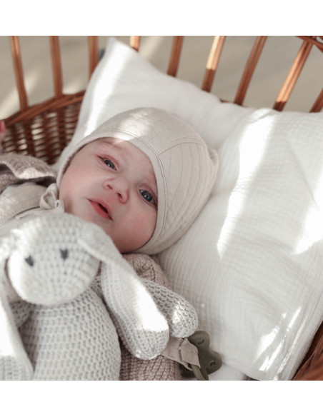 White muslin baby pillowcase