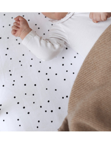 Black Confetti Baby Fitted Sheet