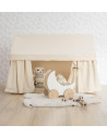 Cotton Bed Frame Canopy in Neutral