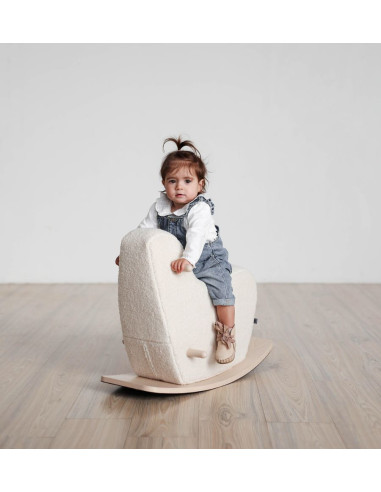 Toddler Furry Rocking Horse in Ivory