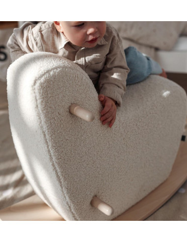 Toddler Furry Rocking Horse in Ivory