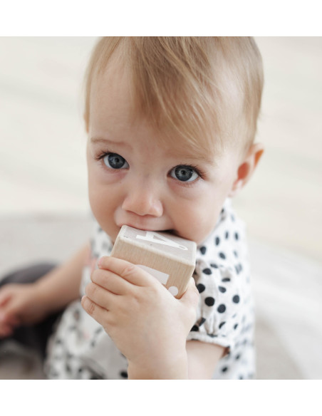 Wooden Alphabet Blocks in White