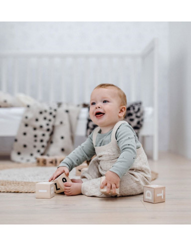 Lesene abecedne kocke v beli barvi