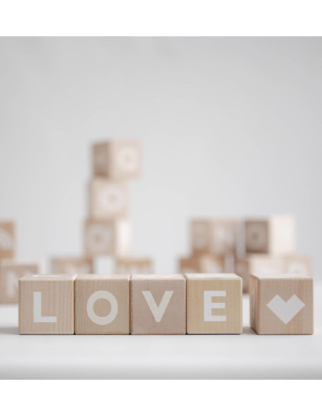 Wooden Alphabet Blocks in White