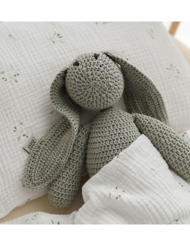 Crochet Cotton Bunny in Olive