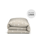 Buttons linen duvet cover