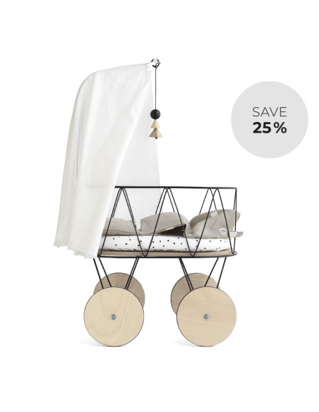 Dolly Cot Set with Bedding and Canopy