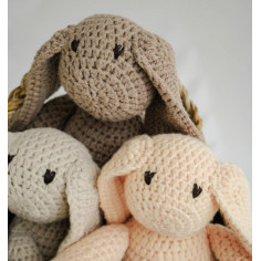Crochet Cotton Bunny in Cocoa 2