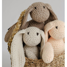 Crochet Cotton Bunny in Stone 2