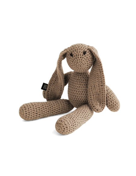 Small Crochet Cotton Bunny in Brown Sugar