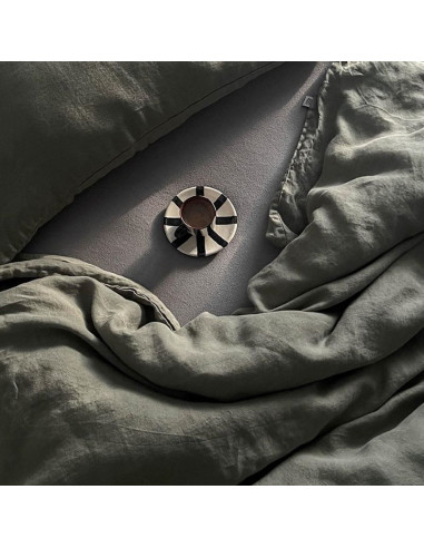 Lanena prevleka za odejo Olive Green