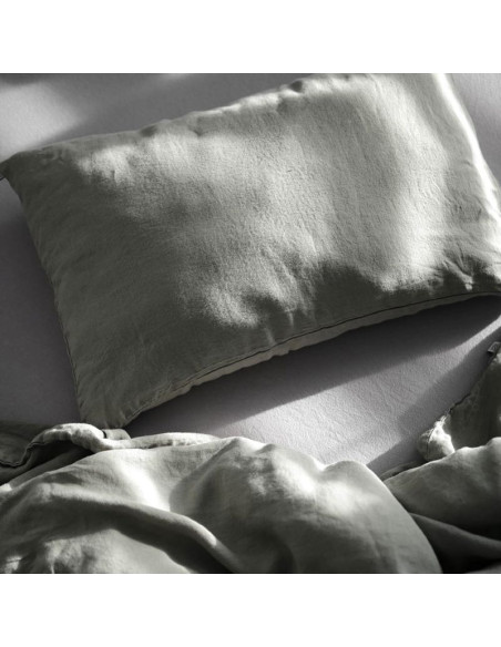 Olive Green Linen Pillowcase Olive Green Linen Pillowcase