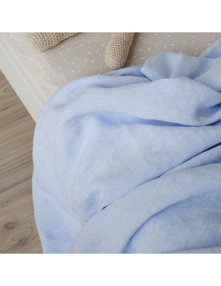 Junior lanena prevleka za odejo Soft Blue