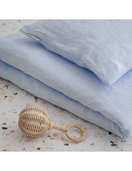 Baby lanena prevleka za vzglavnik Soft Blue