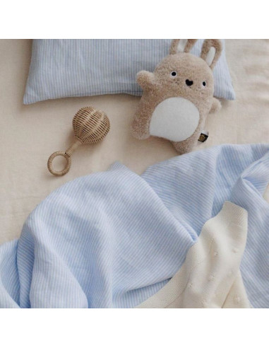 Summer Blues Linen Baby Duvet Cover