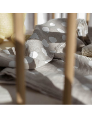 Buttons Linen Baby Duvet Cover