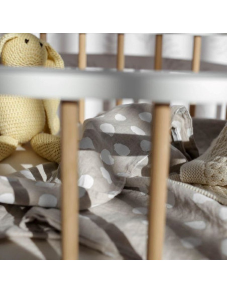 Baby lanena prevleka za odejo Buttons