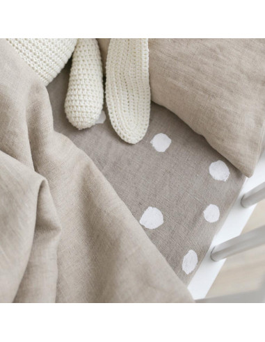 Buttons Linen Baby Fitted Sheet