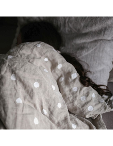 Buttons Linen Duvet Cover