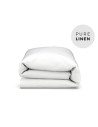 Pure White Linen Duvet Cover