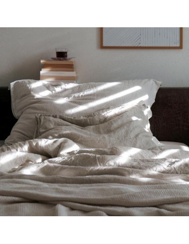 Lanena prevleka za vzglavnik Stripes