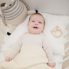 Baby lanena prevleka za vzglavnik Pure white 2